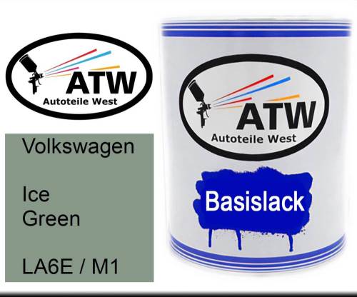 Volkswagen, Ice Green, LA6E / M1: 1L Lackdose, von ATW Autoteile West.